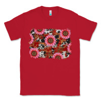 Red valentine's day sunflowers leopard cowhide background Classic Tee - RanaPortraitStore