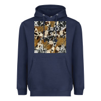 Navy cowhide leopard seamless pattern Heavyweight Hoodie - HRA Design Shop
