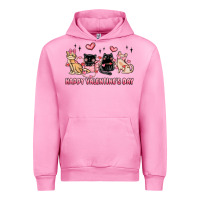 Fuchsia Pink happy valentines day cats Urban Hoodie - MaliasSmallBusiness