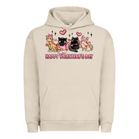 Pigment French Oak happy valentines day cats Urban Hoodie - MaliasSmallBusiness