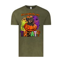 Vintage Olive did somebody say treat Vintage Tee - BarkalooDesign