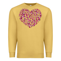Antique Gold breast cancer ribbon heart Premium Sweatshirt - AdoDesignShop