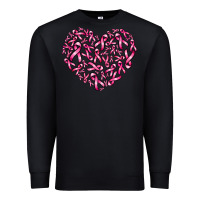 Black breast cancer ribbon heart Premium Sweatshirt - AdoDesignShop