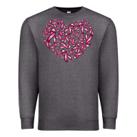 Charcoal Heather breast cancer ribbon heart Premium Sweatshirt - AdoDesignShop
