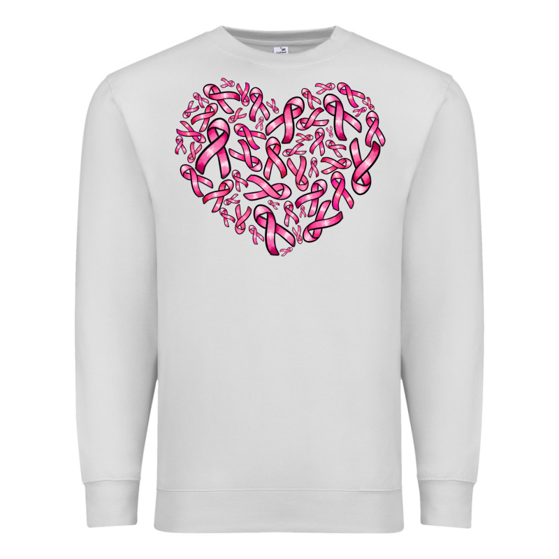 Breast Cancer Ribbon Heart Premium Sweatshirt by AdoDesignShop | Teevron