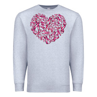 Heather Grey breast cancer ribbon heart Premium Sweatshirt - AdoDesignShop