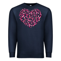 Navy breast cancer ribbon heart Premium Sweatshirt - AdoDesignShop
