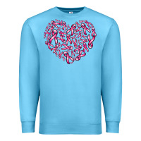 Ocean Blue breast cancer ribbon heart Premium Sweatshirt - AdoDesignShop