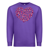 Purple breast cancer ribbon heart Premium Sweatshirt - AdoDesignShop