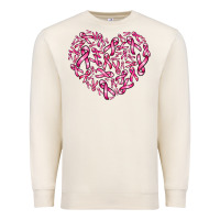 Sandshell breast cancer ribbon heart Premium Sweatshirt - AdoDesignShop