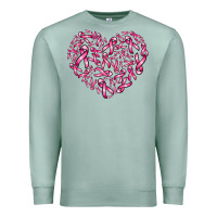 Seafoam breast cancer ribbon heart Premium Sweatshirt - AdoDesignShop