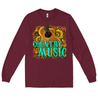 Burgundy country music western Long Sleeve Tee - texasbilliewilder