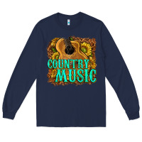 Navy country music western Long Sleeve Tee - texasbilliewilder