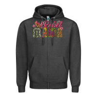 Charcoal Heather rebel mama Zipper Hoodie - texasbilliewilder