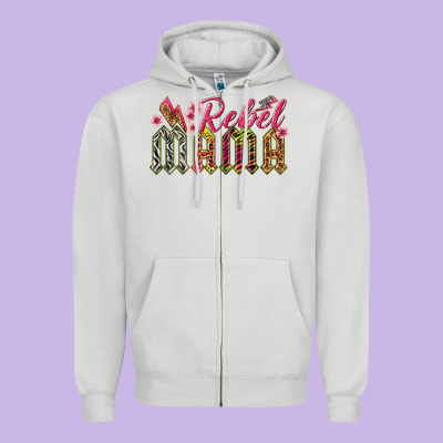 Rebel Mama Zipper Hoodie Designed By Texasbilliewilder