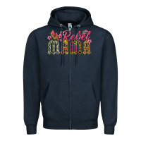 Navy rebel mama Zipper Hoodie - texasbilliewilder