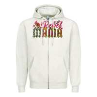 Oatmeal Heather rebel mama Zipper Hoodie - texasbilliewilder
