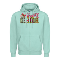 Seafoam rebel mama Zipper Hoodie - texasbilliewilder
