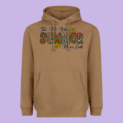 Take Me Where Summer Never Ends Heavyweight Hoodie Designed By Cowhidedigitalart