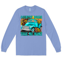 Colony Blue country roads take me home western Long Sleeve Tee - texasbilliewilder