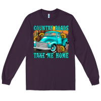 Plum country roads take me home western Long Sleeve Tee - texasbilliewilder