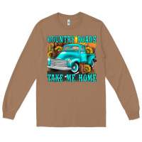 Toasted Coconut country roads take me home western Long Sleeve Tee - texasbilliewilder