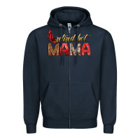 Navy retired hot mama Zipper Hoodie - texasbilliewilder