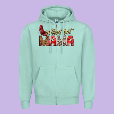 Retired Hot Mama Zipper Hoodie Designed By Texasbilliewilder