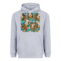 Heather Grey charolais cow and sunflowers seamless pattern Heavyweight Hoodie - HRA Design Shop