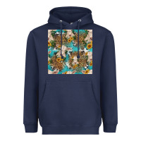 Navy charolais cow and sunflowers seamless pattern Heavyweight Hoodie - HRA Design Shop