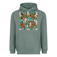 Sage charolais cow and sunflowers seamless pattern Heavyweight Hoodie - HRA Design Shop