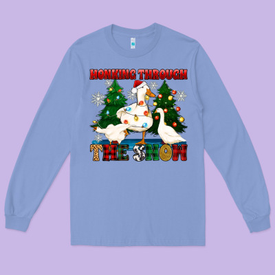 Honking Through The Snow Long Sleeve Tee Designed By Zillion Design Studio