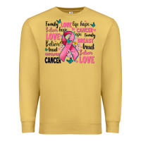 Antique Gold breast cancer ribbons with cancer words Premium Sweatshirt - AdoDesignShop