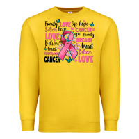 Lemon breast cancer ribbons with cancer words Premium Sweatshirt - AdoDesignShop