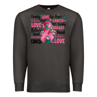 Breast Cancer Ribbons With Cancer Words Premium Sweatshirt | Teevron
