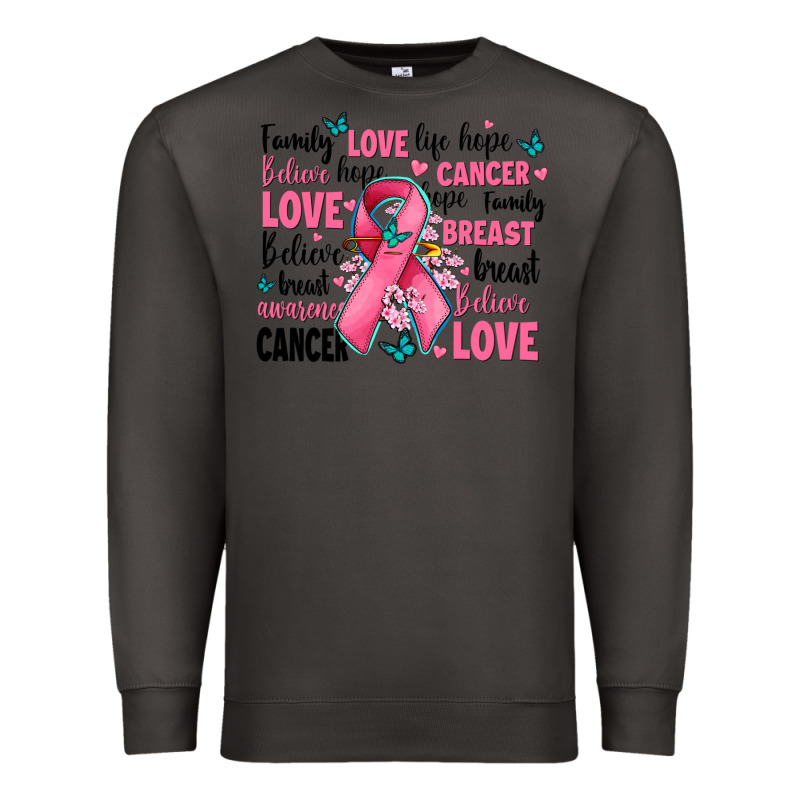 Breast Cancer Ribbons With Cancer Words Premium Sweatshirt by AdoDesignShop | Teevron