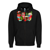 Black strawberry coffee cups Zipper Hoodie - Zillion Design Studio
