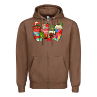 Chestnut strawberry coffee cups Zipper Hoodie - Zillion Design Studio