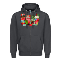 Smoke strawberry coffee cups Zipper Hoodie - Zillion Design Studio