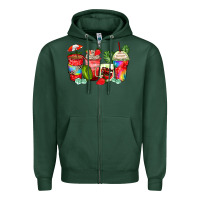 Sports Green strawberry coffee cups Zipper Hoodie - Zillion Design Studio