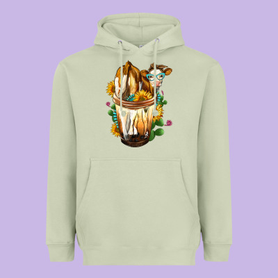 Simmental Cow Bobba Cup Heavyweight Hoodie Designed By Fadigitalartstudio