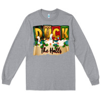 Heather Grey christmas duck the halls Long Sleeve Tee - Zillion Design Studio