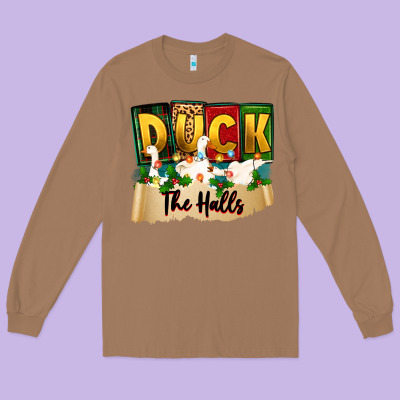 Christmas Duck The Halls Long Sleeve Tee Designed By Zillion Design Studio