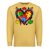 Antique Gold autism heart Premium Sweatshirt - Artiststas