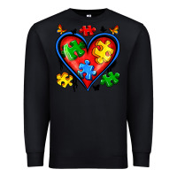 Black autism heart Premium Sweatshirt - Artiststas