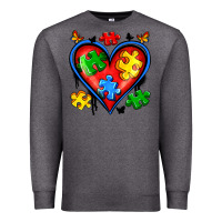 Charcoal Heather autism heart Premium Sweatshirt - Artiststas