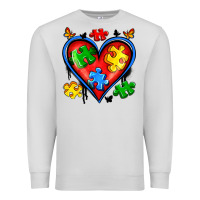 Dove Grey autism heart Premium Sweatshirt - Artiststas