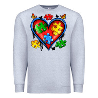 Heather Grey autism heart Premium Sweatshirt - Artiststas