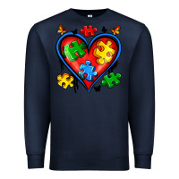 Navy autism heart Premium Sweatshirt - Artiststas