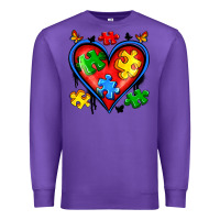 Purple autism heart Premium Sweatshirt - Artiststas
